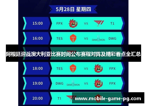 阿根廷迎战澳大利亚比赛时间公布赛程对阵及精彩看点全汇总